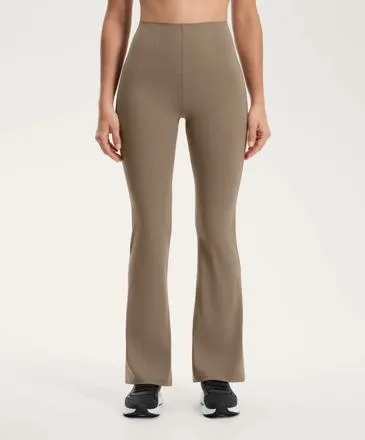 HIGH-RISE COMPRESSIVE CORE CONTROL BLOCK STRIPE FLARE TROUSERS
