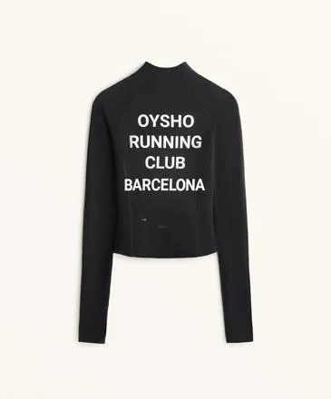 OYSHO RUNNING CLUB BARCELONA LIGHT WARM TECHNICAL JACKET WITH SEAMS