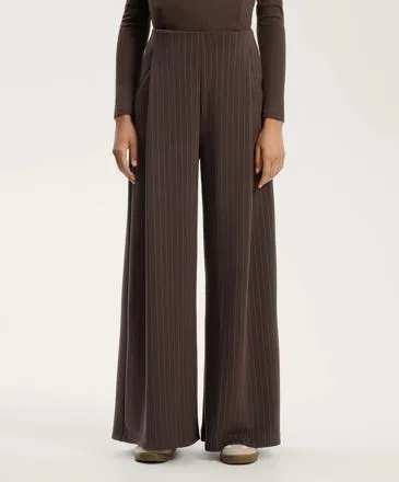 WIDE-LEG STRIPED TROUSERS WITH SOFT-TOUCH MODAL