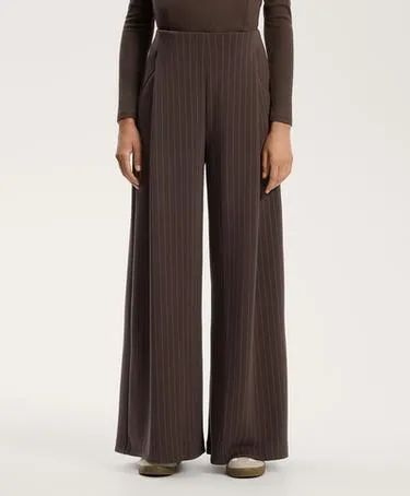 WIDE-LEG STRIPED TROUSERS WITH SOFT-TOUCH MODAL- Заказать в России