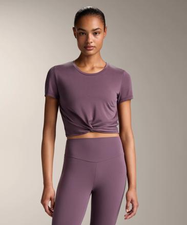 OYSHO Футболка из модального микса с короткими рукавами и узлом