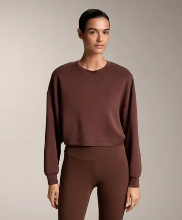 CROP SWEATSHIRT WITH CROSSED BACK AND SOFT-TOUCH MODAL- Заказать в России