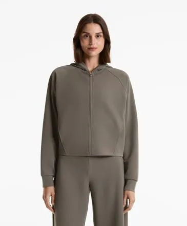 RIBBED HOODED JACKET WITH 29% MODAL- Заказать в России