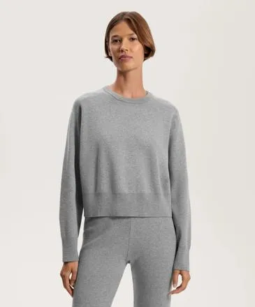 ROUND NECK KNIT JUMPER WITH RIB DETAILS