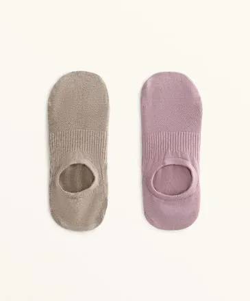 2 PAIRS OF COTTON BLEND YOGA AND PILATES SOCKS