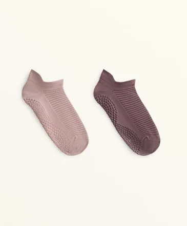 2 PAIRS OF POLYAMIDE BLEND YOGA AND PILATES SNEAKER SOCKS
