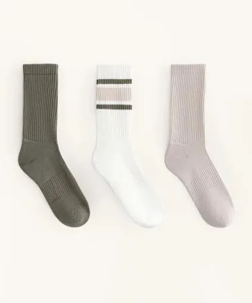 3 PAIRS OF CLASSIC COTTON BLEND SPORTS SOCKS