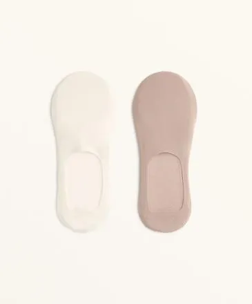2 PAIRS OF INVISIBLE HIGH CUT RIB SOCKS WITH MICROFIBRE