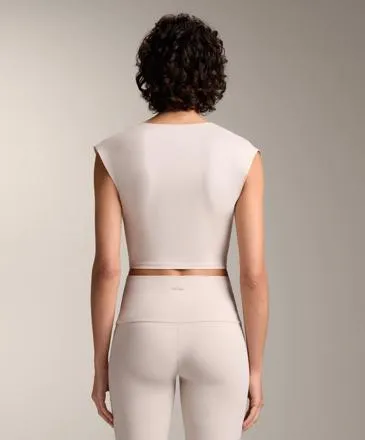COTTON BLEND CROSSOVER CROP TOP