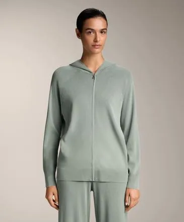 LONG HOODED KNIT JACKET