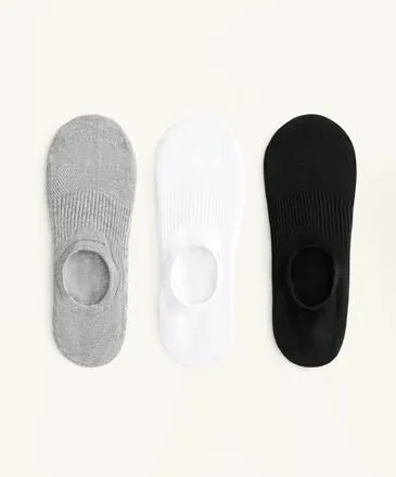 3 PAIRS OF HIGH CUT SPORTS INVISIBLE COTTON BLEND SOCKS