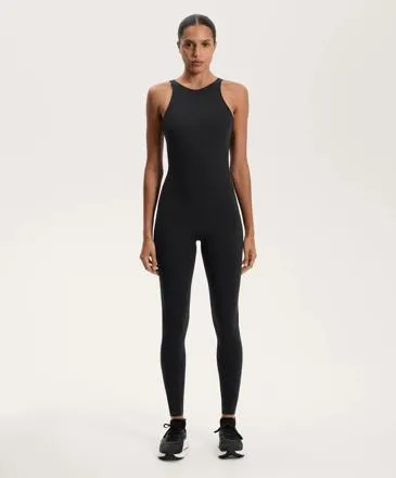 COMPRESSIVE LONG JUMPSUIT WITH BACK STRAPS