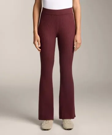FLARE RIB KNIT TROUSERS