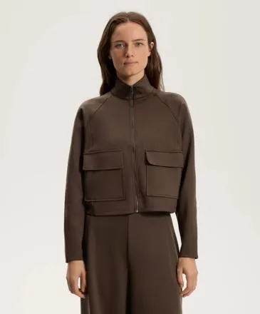 NEOPRENE-EFFECT JACKET WITH POCKETS