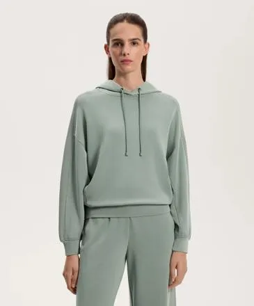 BOXY RIB DETAIL HOODIE IN SOFT MODAL