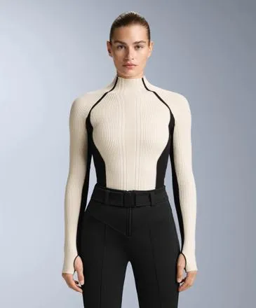 CONTRAST RIB KNIT BASE LAYER T-SHIRT