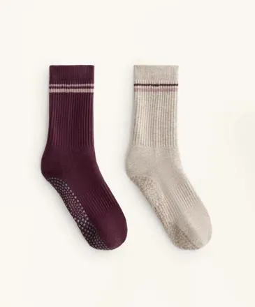 2 PAIRS OF CLASSIC COTTON BLEND YOGA AND PILATES SOCKS- Заказать в России