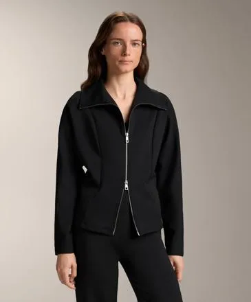 BLACK STRAIGHT-CUT NEOPRENE-EFFECT TOTAL LOOK