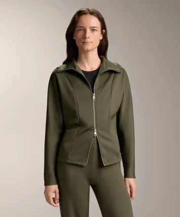 KHAKI STRAIGHT-CUT NEOPRENE-EFFECT TOTAL LOOK- Заказать в России