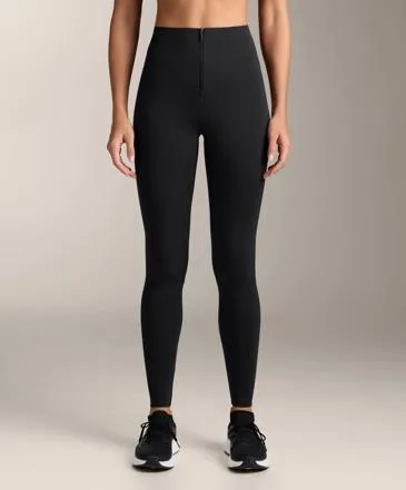 COMPRESSIVE HIGH-RISE CORE-CONTROL ANKLE-LENGTH LEGGINGS WITH ZIP