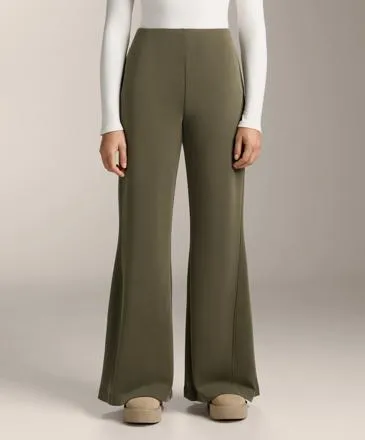 SUPER HIGH-RISE FLARE TROUSERS WITH BRUSHED MODAL- Заказать в России