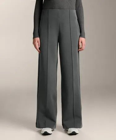 Брюки прямого кроя сверхвысокой посадки из модала с мягким ворсом