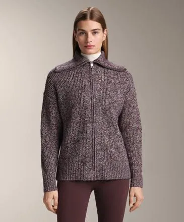 TWISTED KNIT JACKET WITH HIGH COLLAR- Заказать в России
