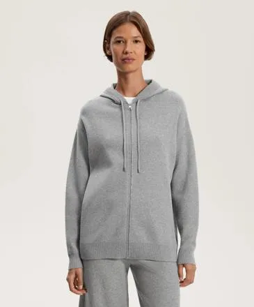 LONG KNIT CARDIGAN WITH HOOD- Заказать в России