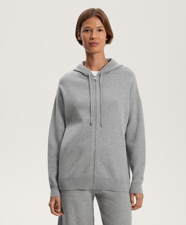 OYSHO Длинный вязаный кардиган с капюшоном