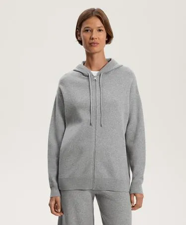 Длинный вязаный кардиган с капюшоном- Заказать в России