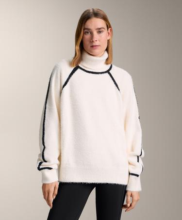 OYSHO Свитер с опушкой и стойкой горловиной