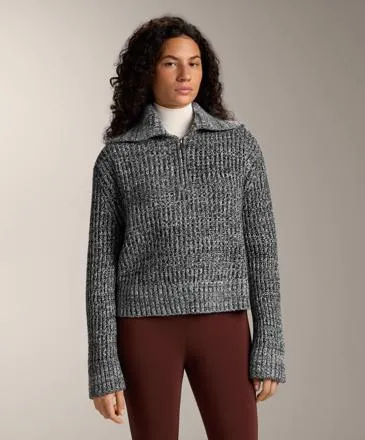 HALF-ZIP TWISTED KNIT JUMPER