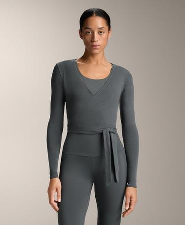 OYSHO Топ на запах из хлопкового смесового риба COMFORTLUX