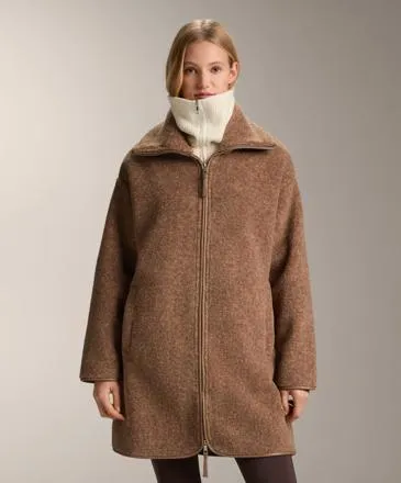 LONG FAUX-SHEARLING JACKET- Заказать в России