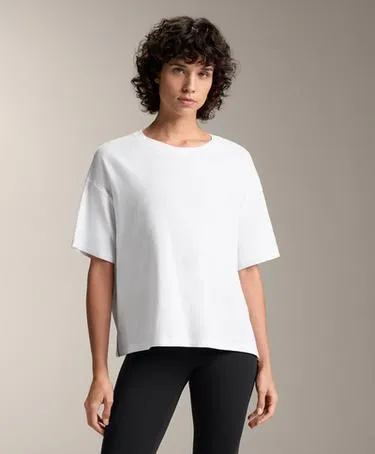 BOXY SHORT-SLEEVE COTTON BLEND T-SHIRT- Заказать в России