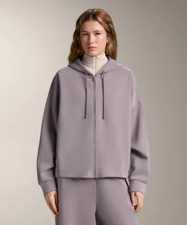 HOODED JACKET WITH RIB DETAILS AND BRUSHED MODAL- Заказать в России