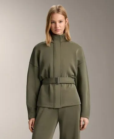 BELTED JACKET WITH BRUSHED MODAL- Заказать в России