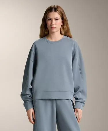 SIDE RIB SWEATSHIRT WITH BRUSHED MODAL