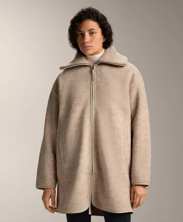 LONG FAUX-SHEARLING JACKET- Заказать в России