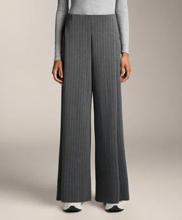 WIDE-LEG STRIPED TROUSERS WITH SOFT-TOUCH MODAL