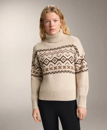 JACQUARD KNIT HIGH-NECK JUMPER 10% WOOL- Заказать в России