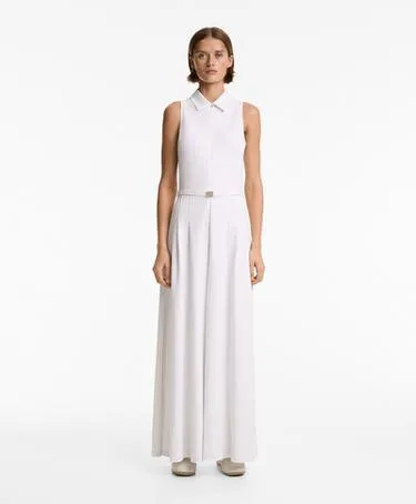 PIQUé POLO NECK LONG JUMPSUIT WITH MODAL- Заказать в России