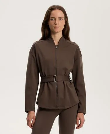 NEOPRENE-EFFECT JACKET WITH BELT- Заказать в России