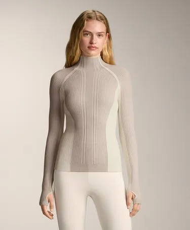 THERMAL BASE LAYER T-SHIRT WITH CONTRAST RIB KNIT- Заказать в России