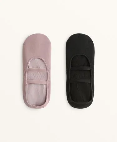 2 PAIRS OF POLYAMIDE BLEND YOGA AND PILATES SOCKS WITH PARALLEL STRAPS- Заказать в России