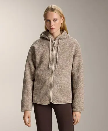 FAUX-SHEARLING HOODED JACKET- Заказать в России