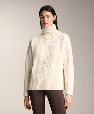 HIGH NECK CABLE KNIT JUMPER- Заказать в России