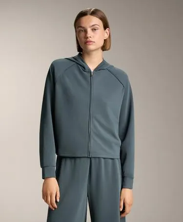 RIB HOODED JACKET 29% MODAL