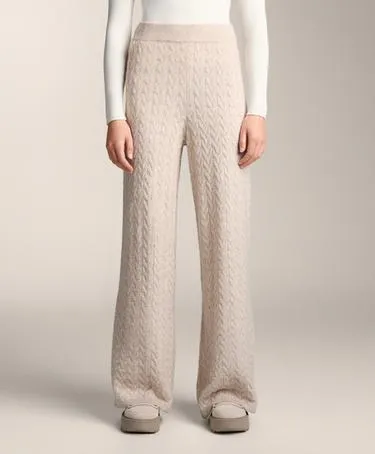 CABLE KNIT STRAIGHT LEG TROUSERS