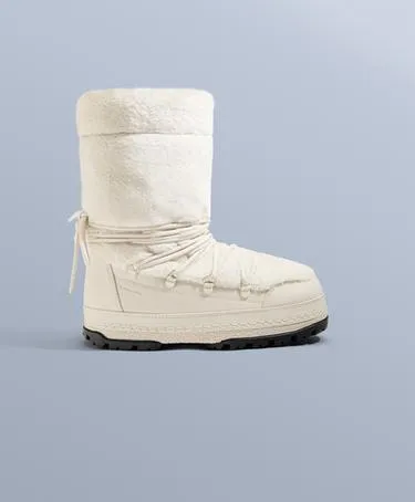 LACE-UP TECHNICAL FAUX FUR BOOTS